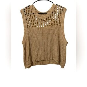 💙Boutique THE SHOPPE- Tan Sleeveless Knit Top